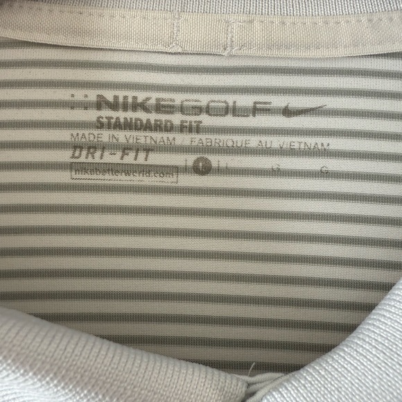 Nike Men's White and Gray Striped Polo Shirt - Picture 4 of 5